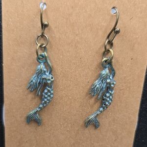 Handmade Mermaid Dangle Earrings #1 1.5"